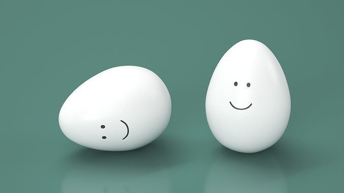 Egg Smiley Face 3D model 4