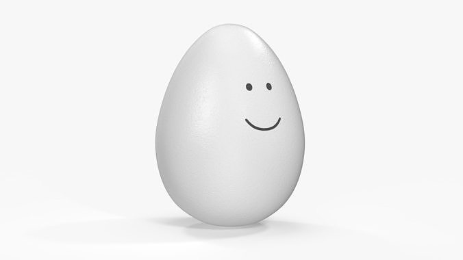 Egg Smiley Face 3D model 6