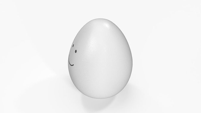 Egg Smiley Face 3D model 7