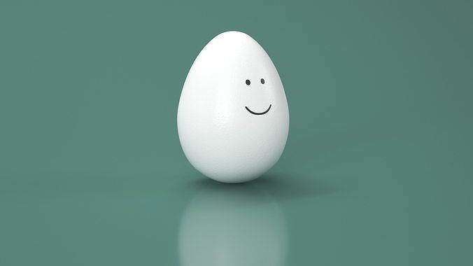Egg Smiley Face 3D model 3