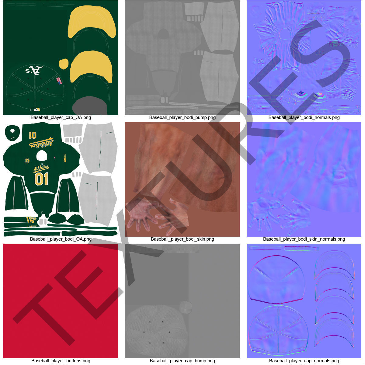 Baseball Player Athletics 2 3D model_44