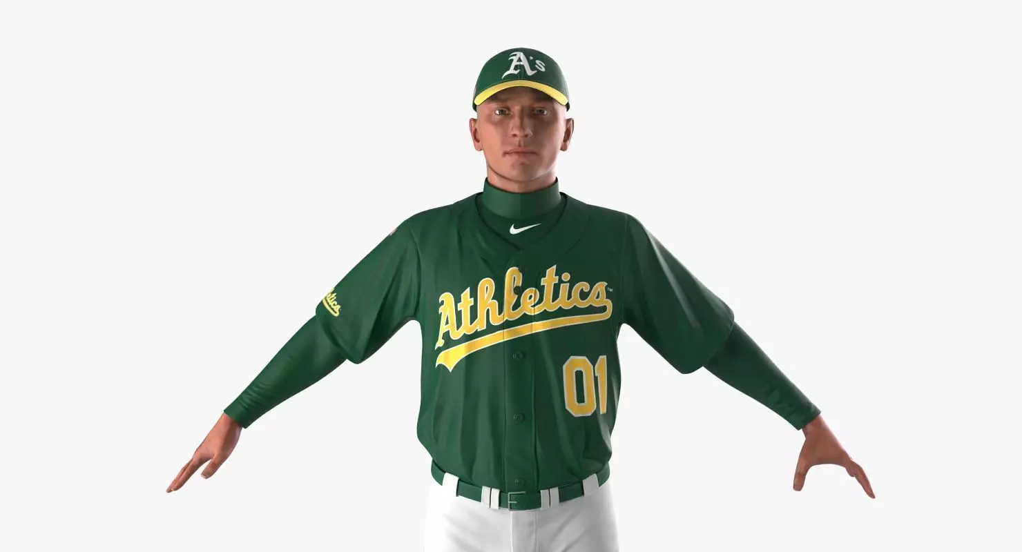 Baseball Player Athletics 2 3D model_0