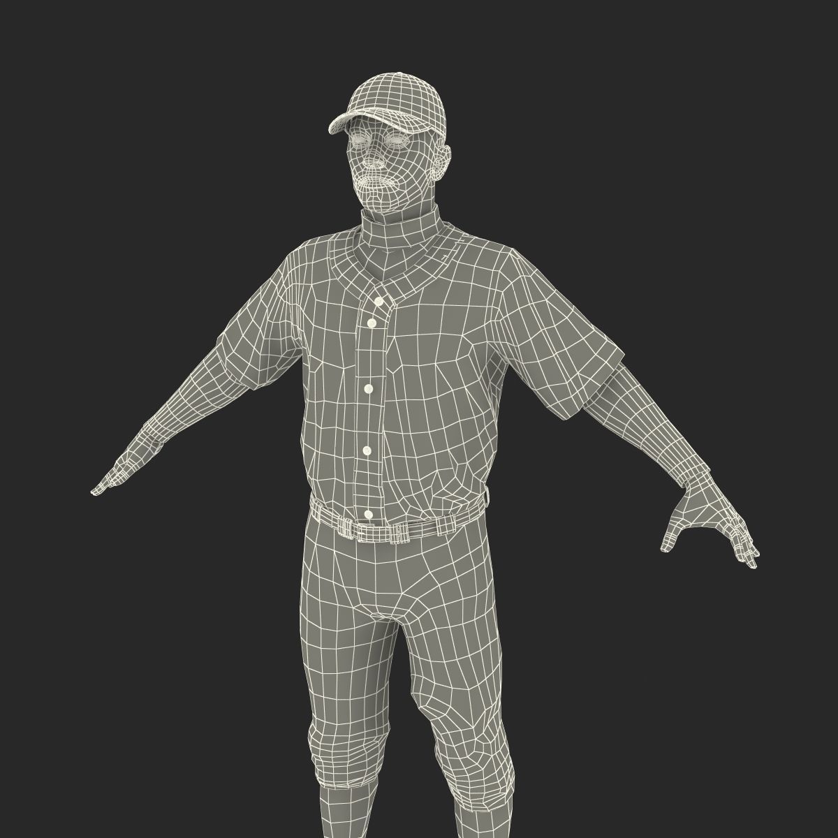 Baseball Player Athletics 2 3D model_54