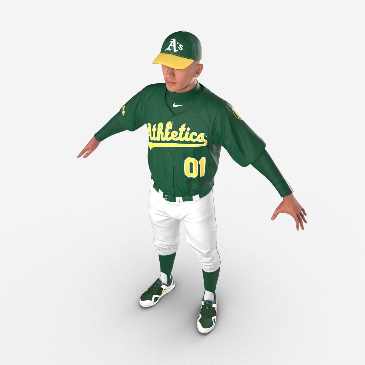 Baseball Player Athletics 2 3D model_14