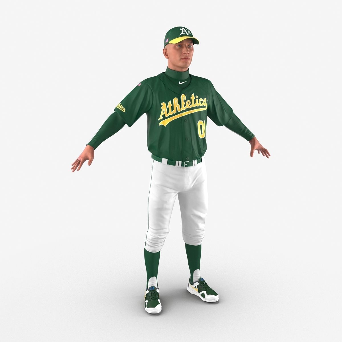 Baseball Player Athletics 2 3D model_11