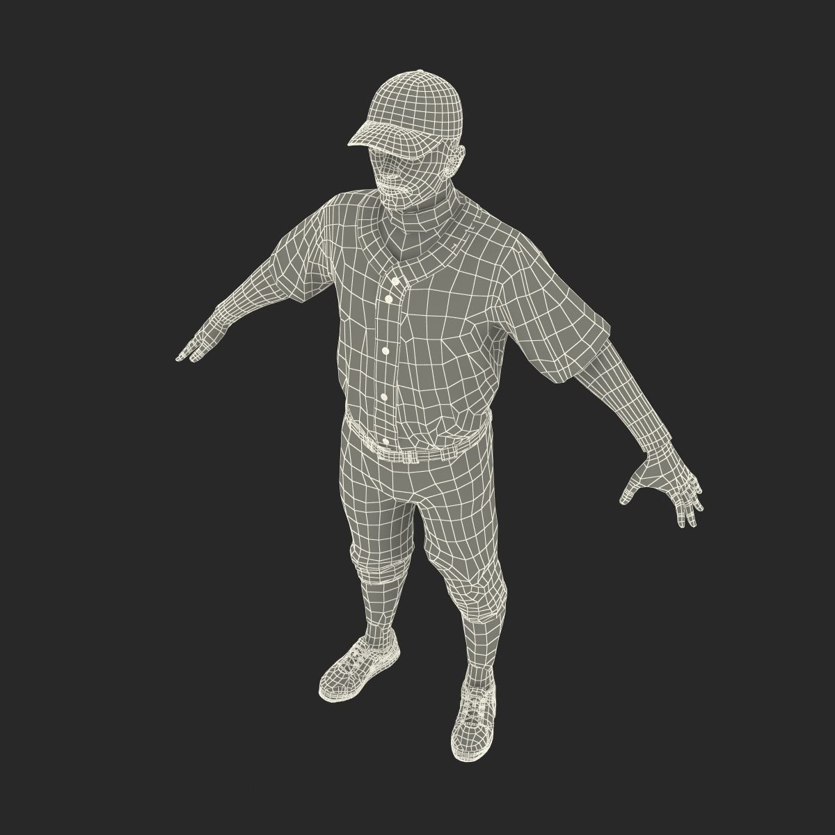 Baseball Player Athletics 2 3D model_53