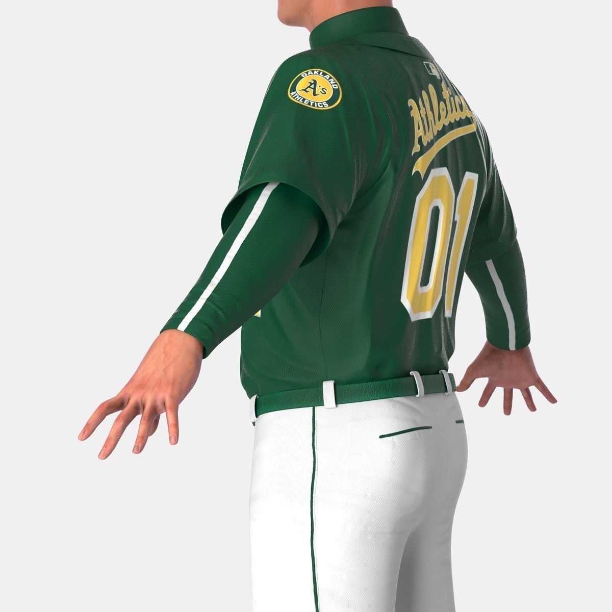 Baseball Player Athletics 2 3D model_27