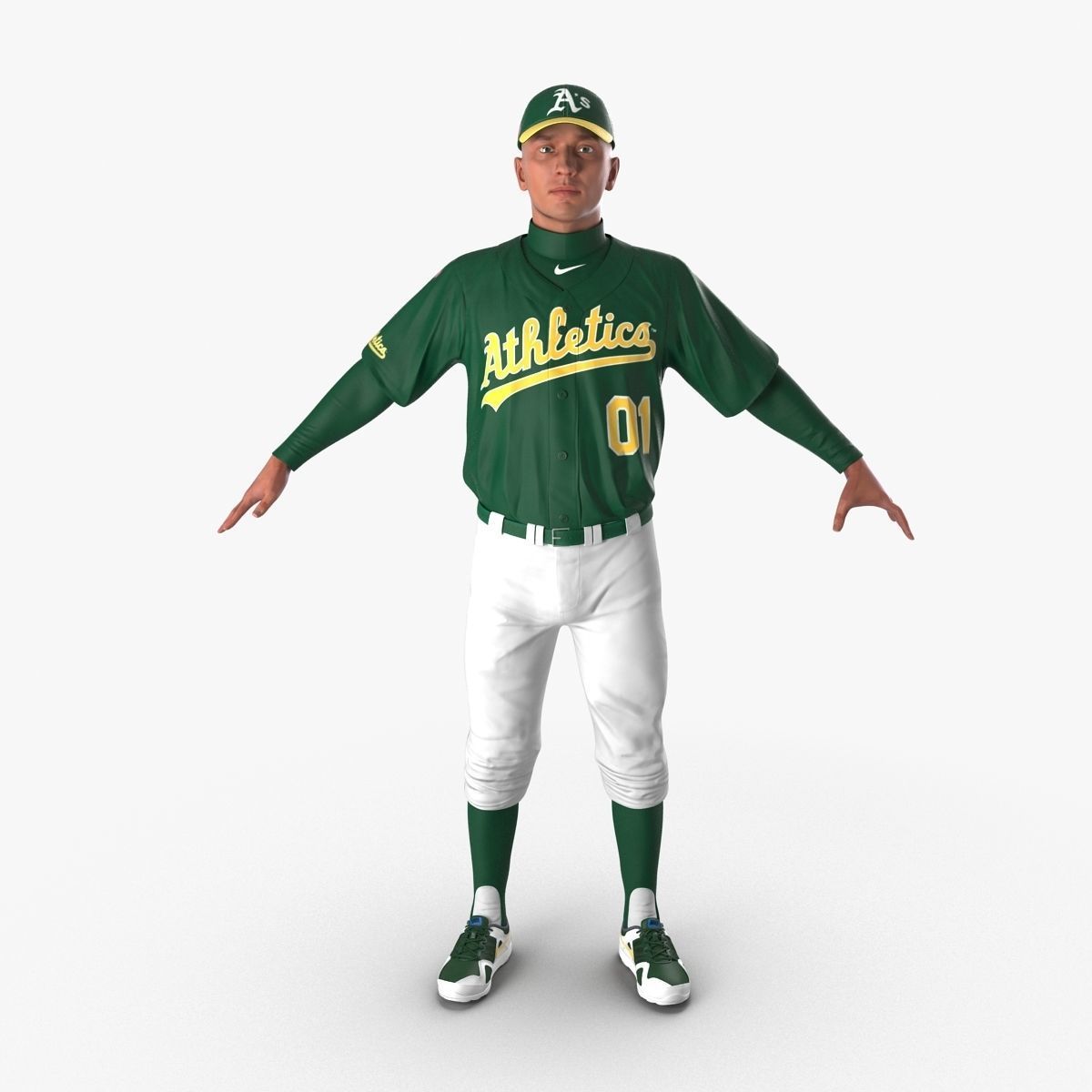 Baseball Player Athletics 2 3D model_6