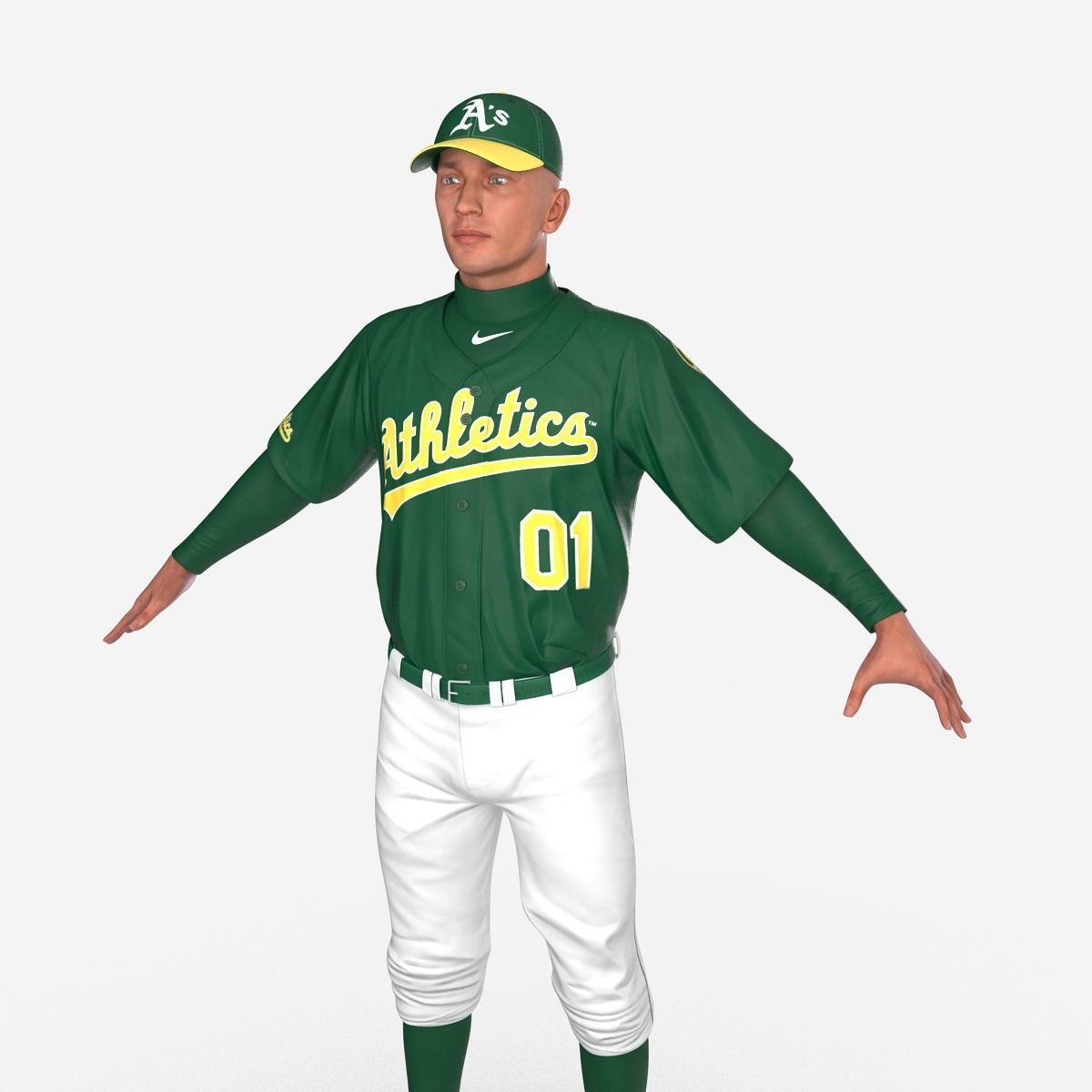 Baseball Player Athletics 2 3D model_15