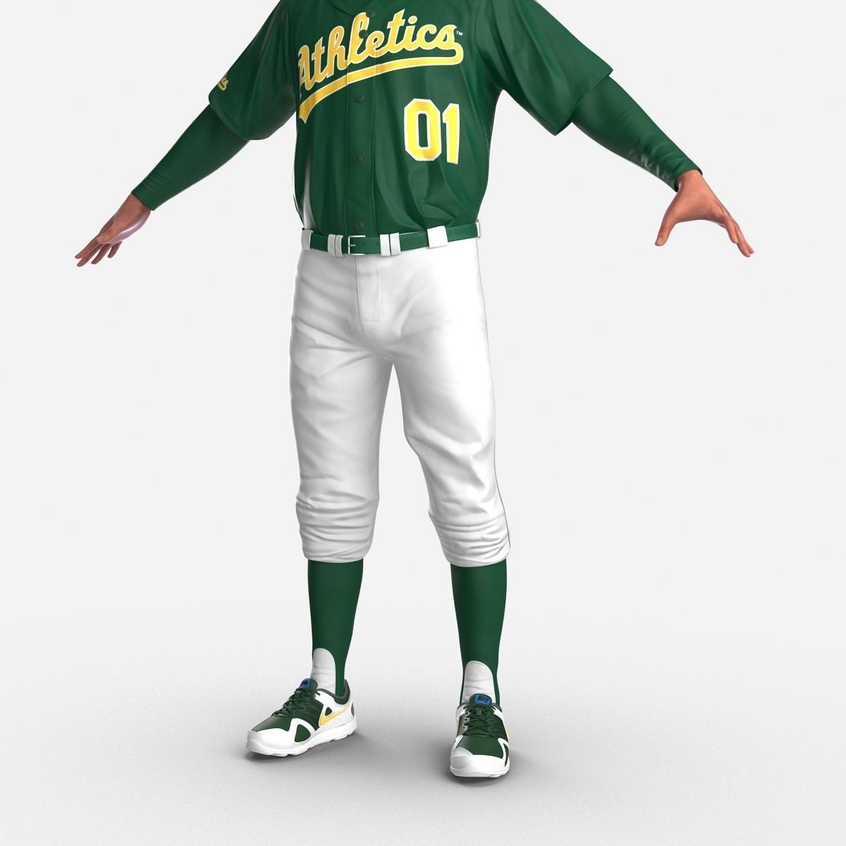 Baseball Player Athletics 2 3D model_17