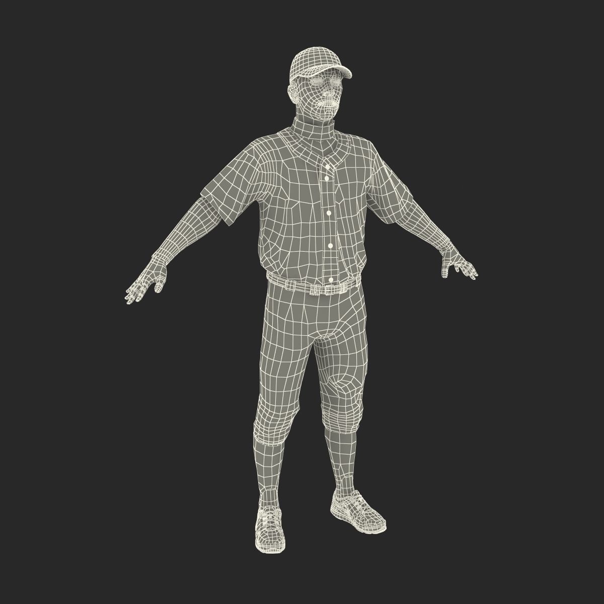 Baseball Player Athletics 2 3D model_49