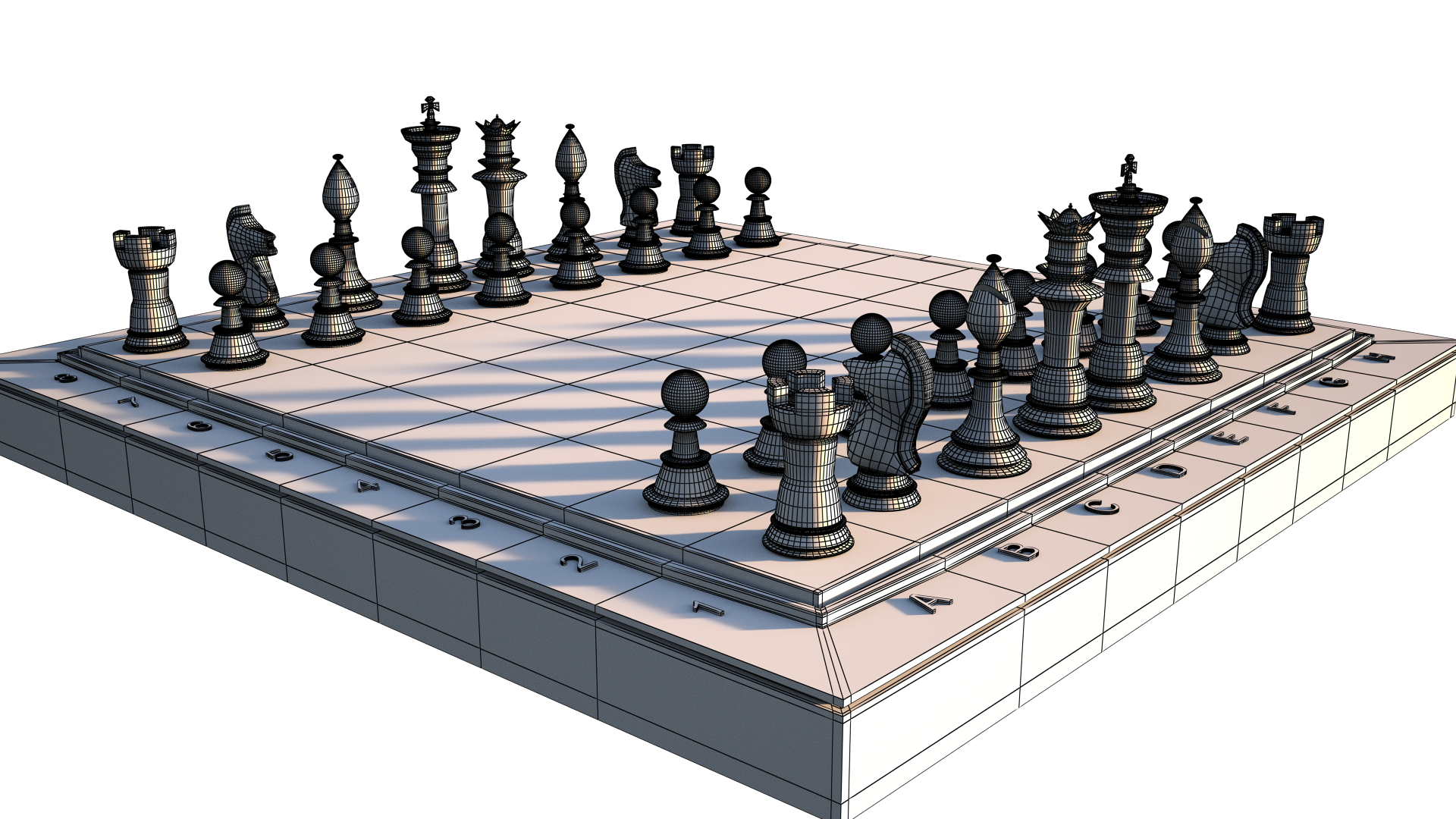 Typical chess set 3D model_4