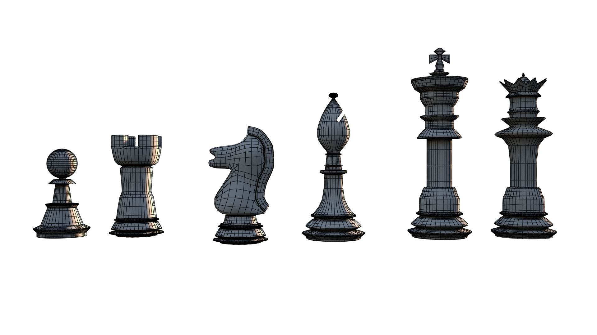 Typical chess set 3D model_2