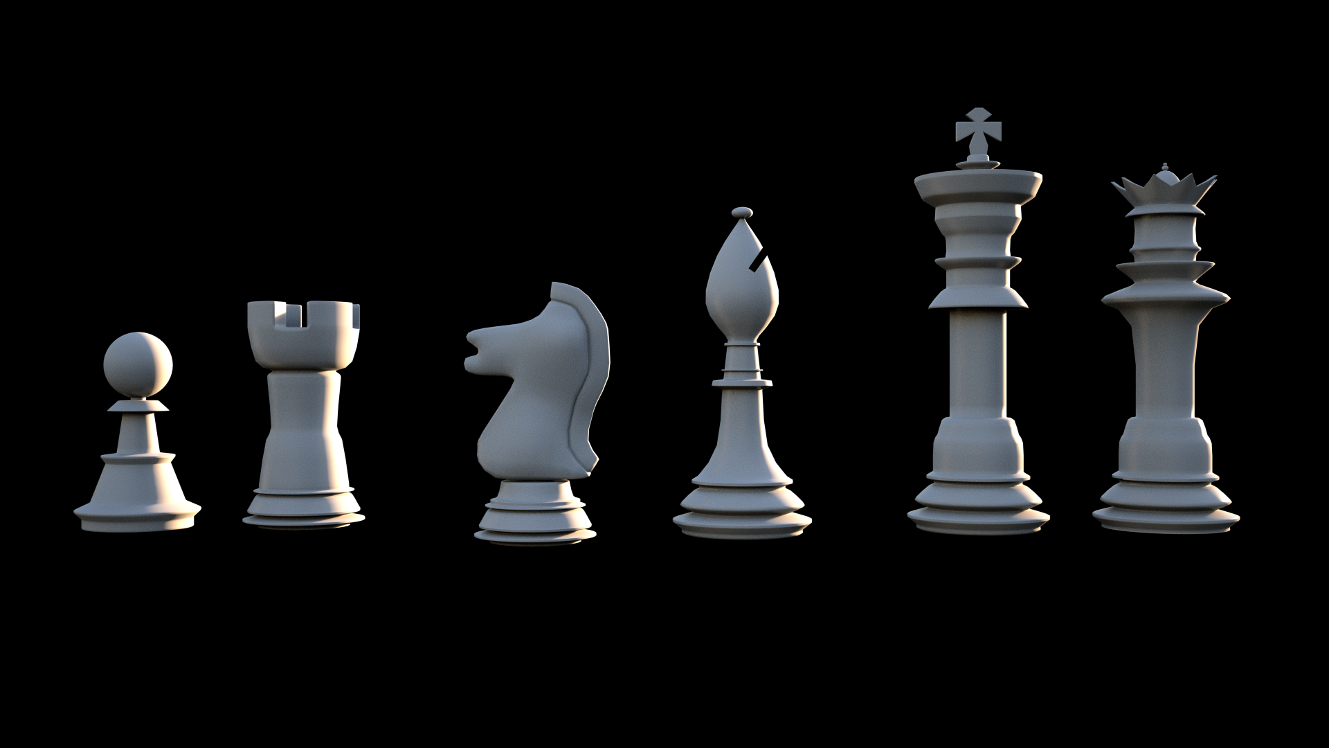 Typical chess set 3D model_1