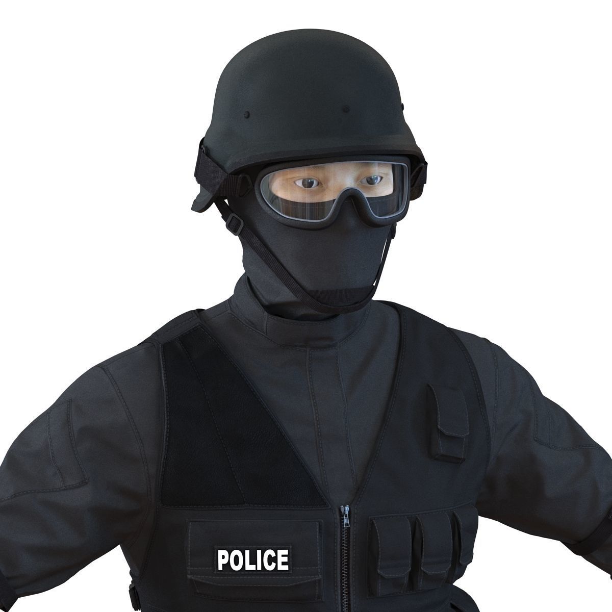 SWAT Man Asian Rigged 3D model