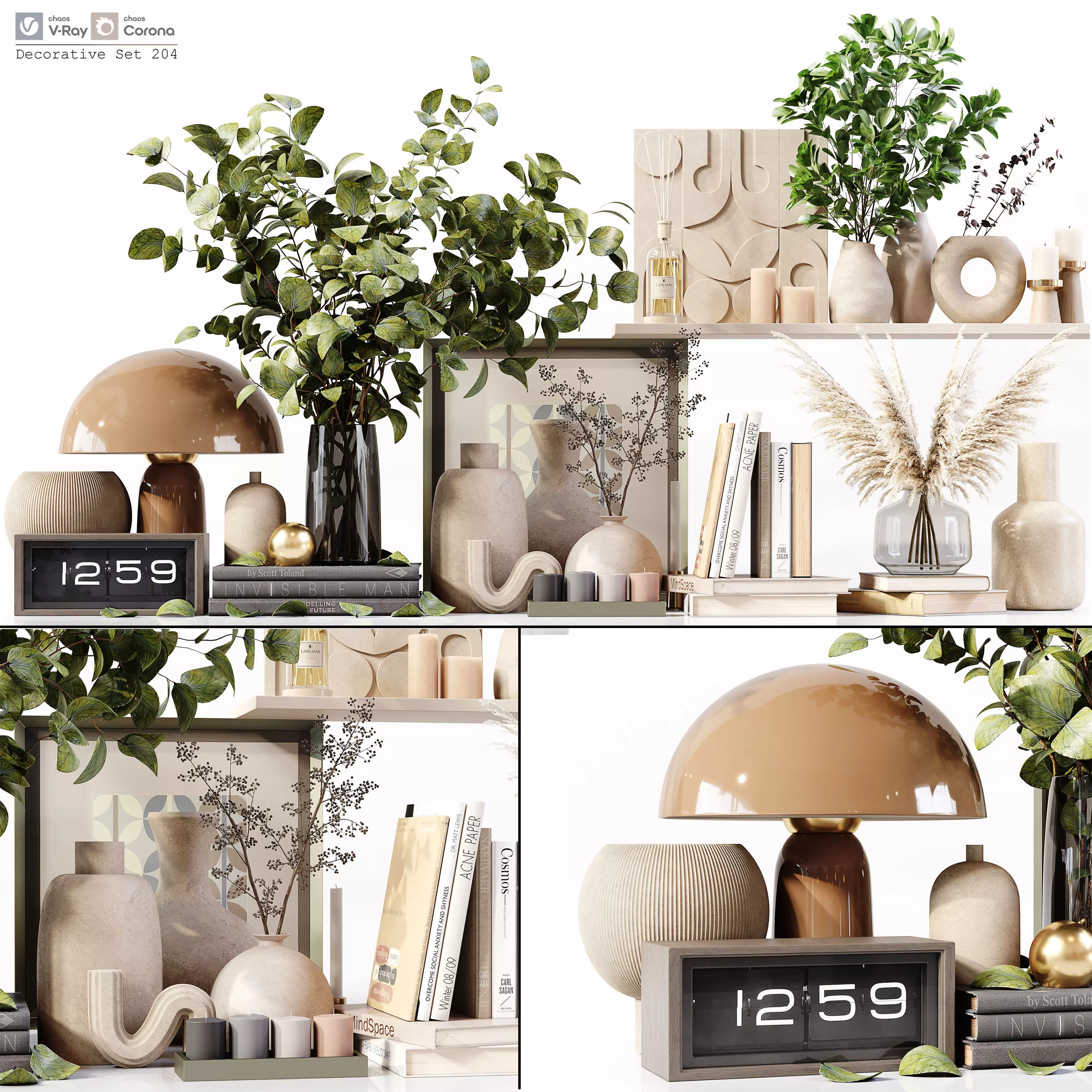 Decorative Set 204 Low-poly 3D model