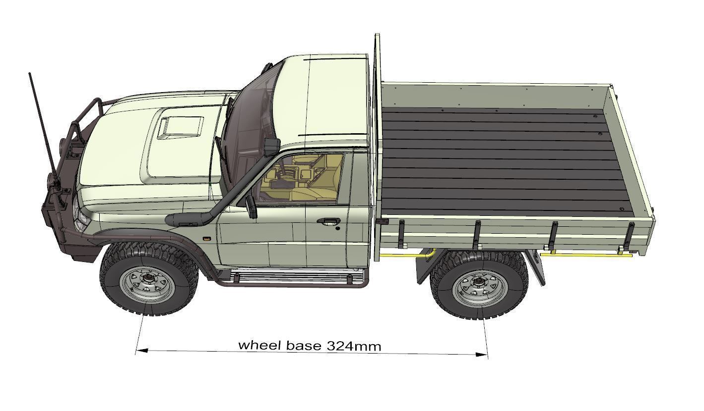 NISSAN PATROL UTE Y61 1997-2004 1 10 SCALE WAGOM 3D PRINT 3D print model_13