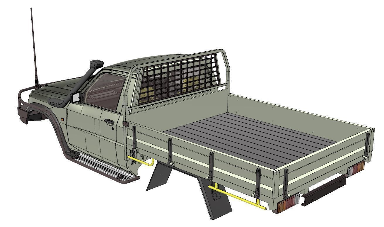 NISSAN PATROL UTE Y61 1997-2004 1 10 SCALE WAGOM 3D PRINT 3D print model_9