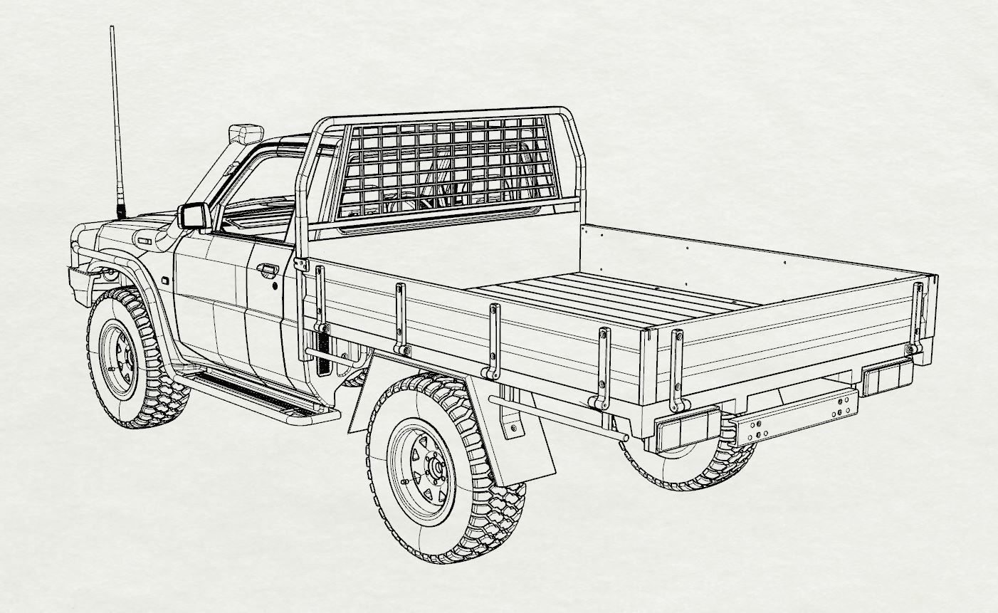 NISSAN PATROL UTE Y61 1997-2004 1 10 SCALE WAGOM 3D PRINT 3D print model_16