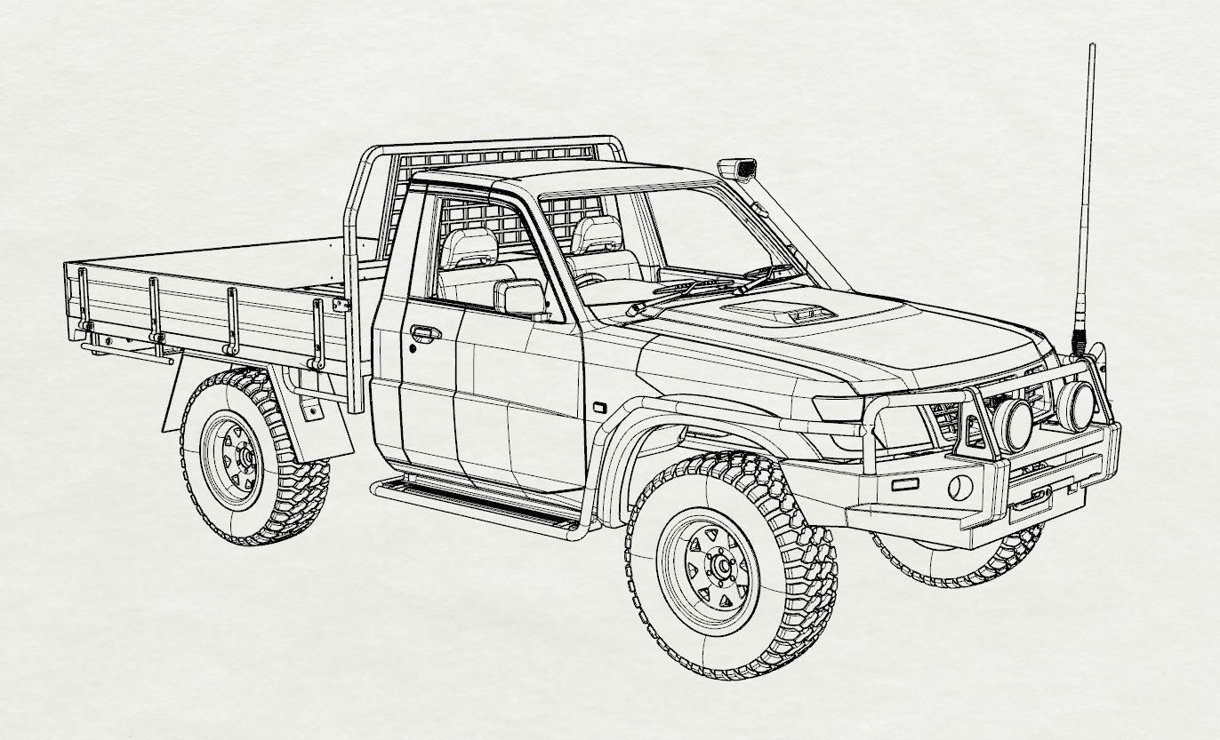 NISSAN PATROL UTE Y61 1997-2004 1 10 SCALE WAGOM 3D PRINT 3D print model_15