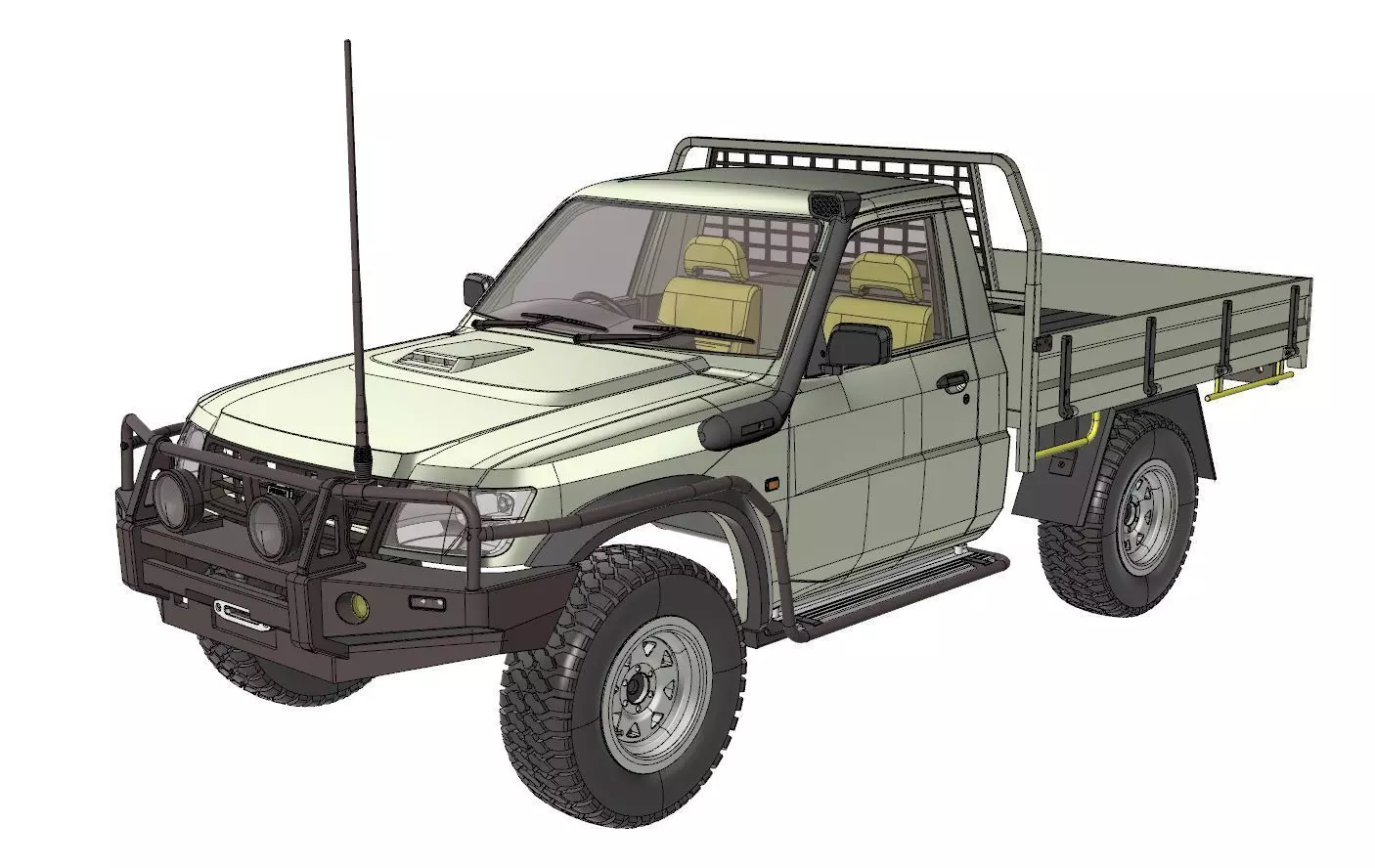 NISSAN PATROL UTE Y61 1997-2004 1 10 SCALE WAGOM 3D PRINT 3D print model_0