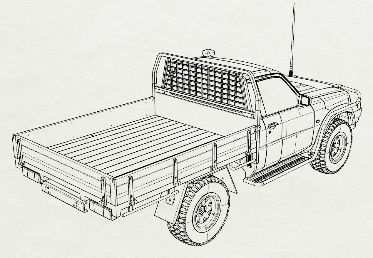 NISSAN PATROL UTE Y61 1997-2004 1 10 SCALE WAGOM 3D PRINT 3D print model_12