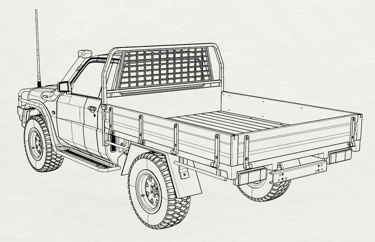 NISSAN PATROL UTE Y61 1997-2004 1 10 SCALE WAGOM 3D PRINT 3D print model_11