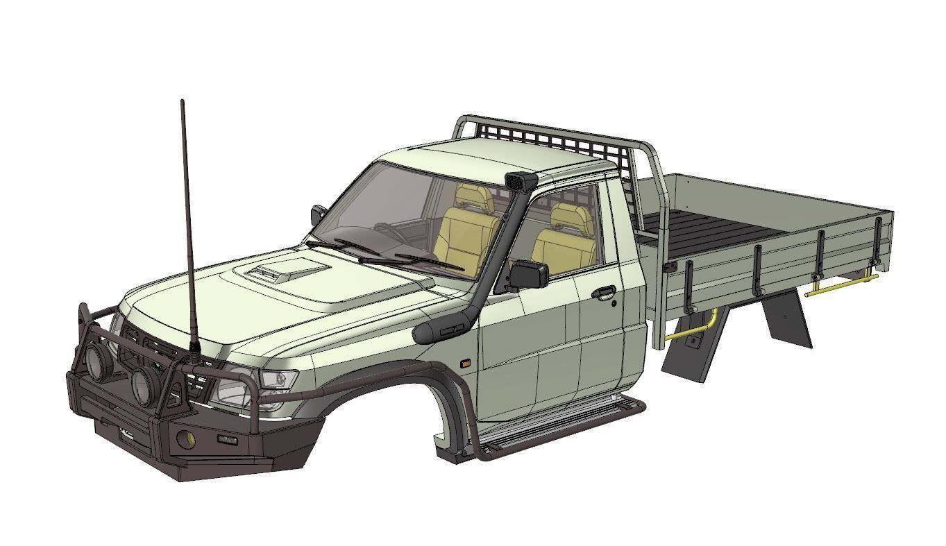 NISSAN PATROL UTE Y61 1997-2004 1 10 SCALE WAGOM 3D PRINT 3D print model_7