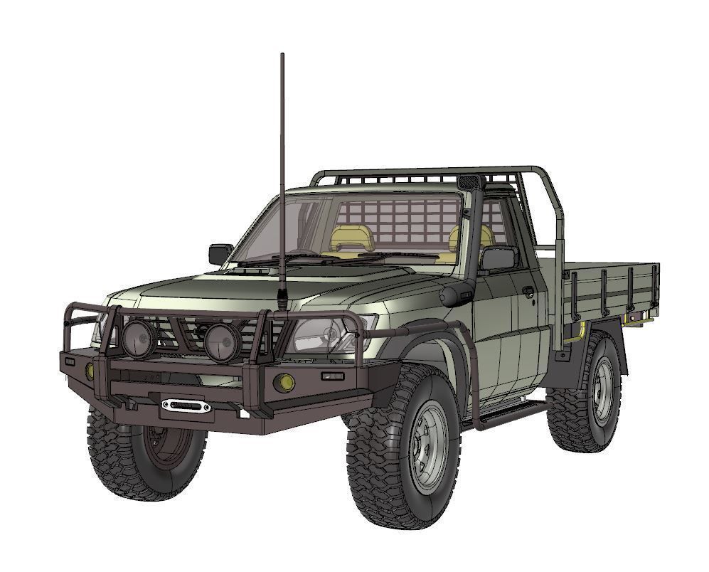 NISSAN PATROL UTE Y61 1997-2004 1 10 SCALE WAGOM 3D PRINT 3D print model_10
