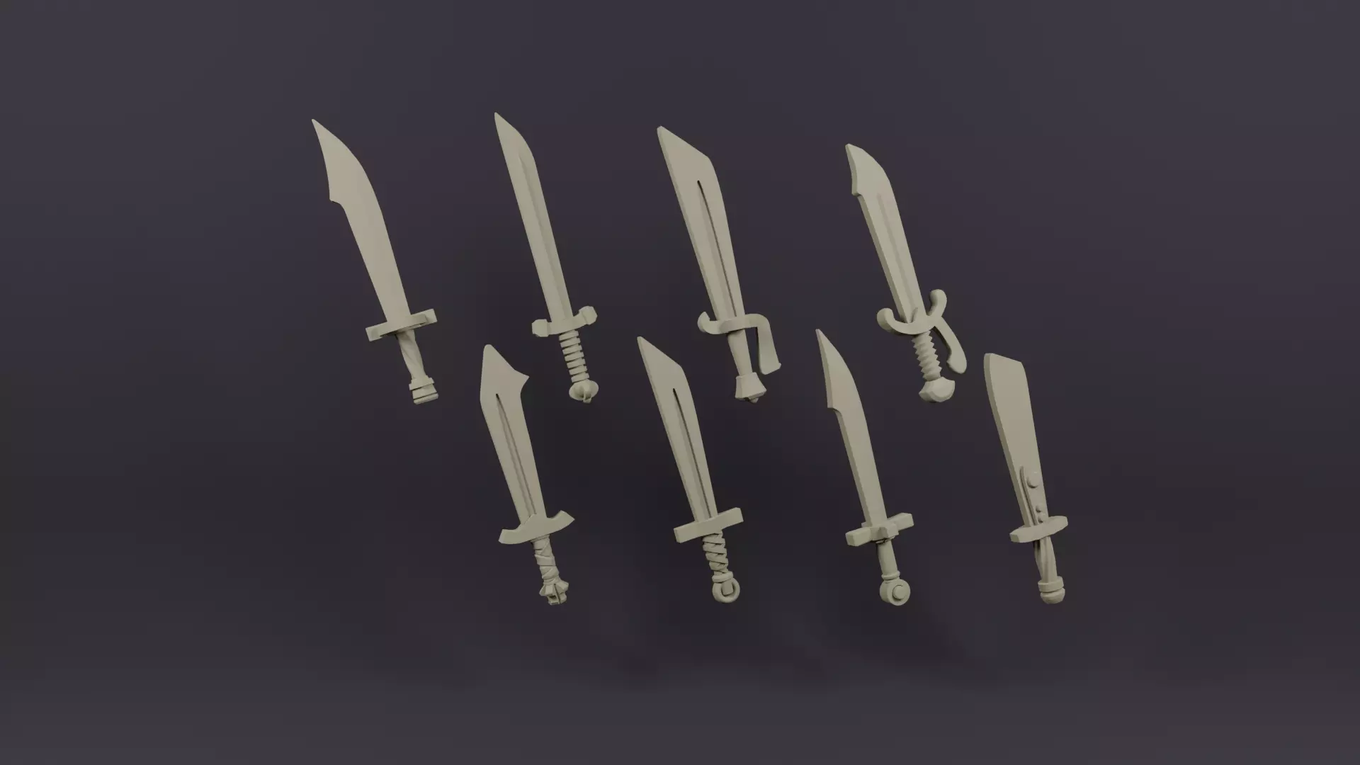 Falchion Pack For Miniatures 3D print model