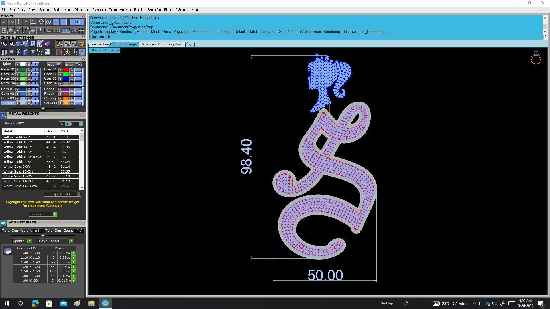 7939 hit hop head girl diamond women pendant 3D print model_6