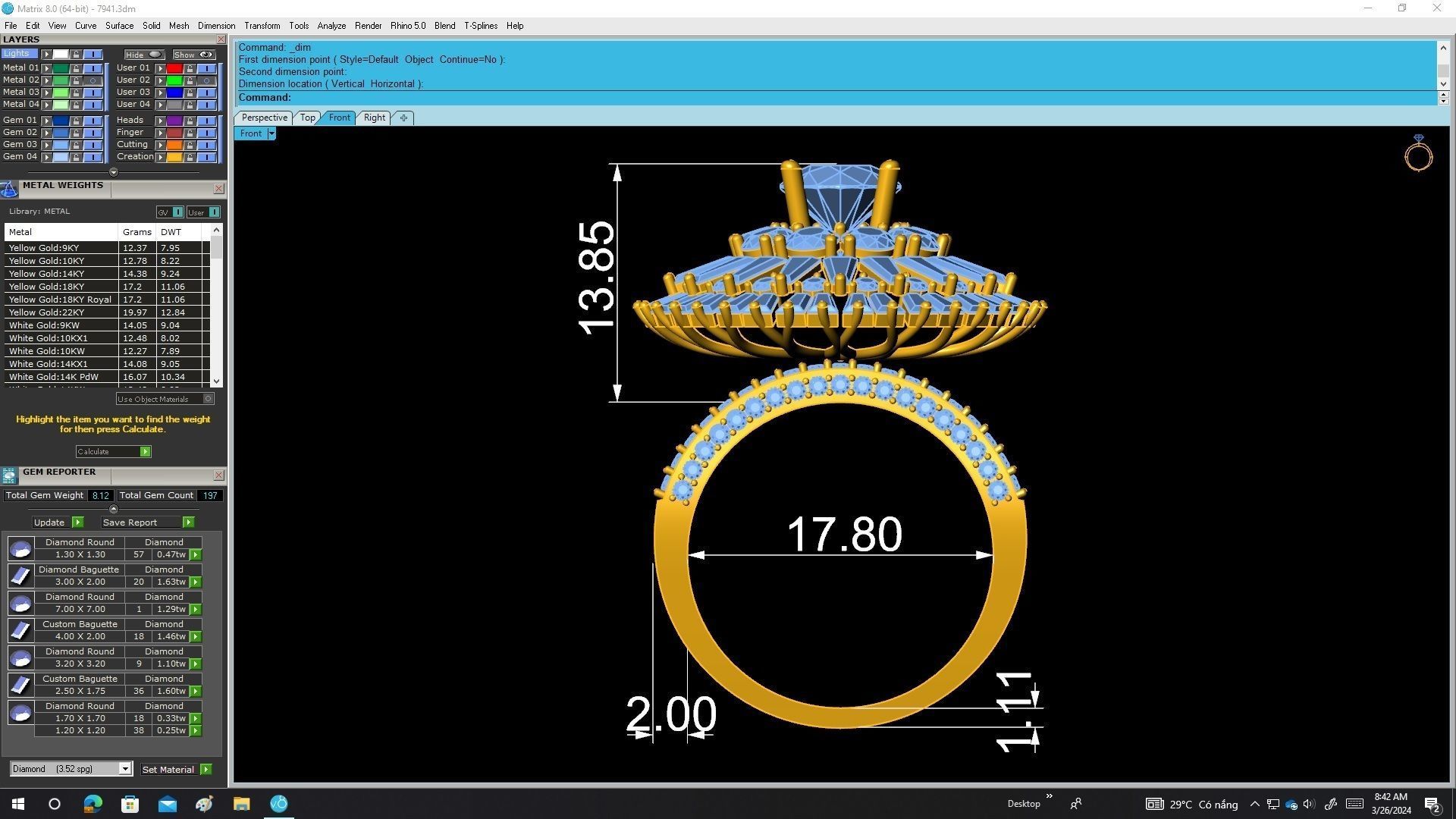 7941 italy diamond women fashion ring 3D print model_7