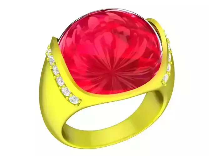 7943 oval ruby diamond women ring