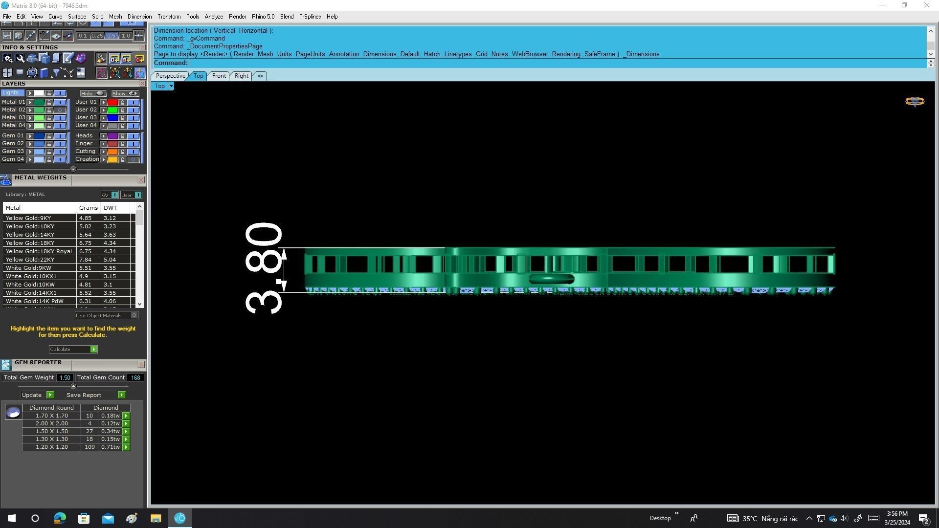 7946 italy diamond N letter pendant 3D print model_5