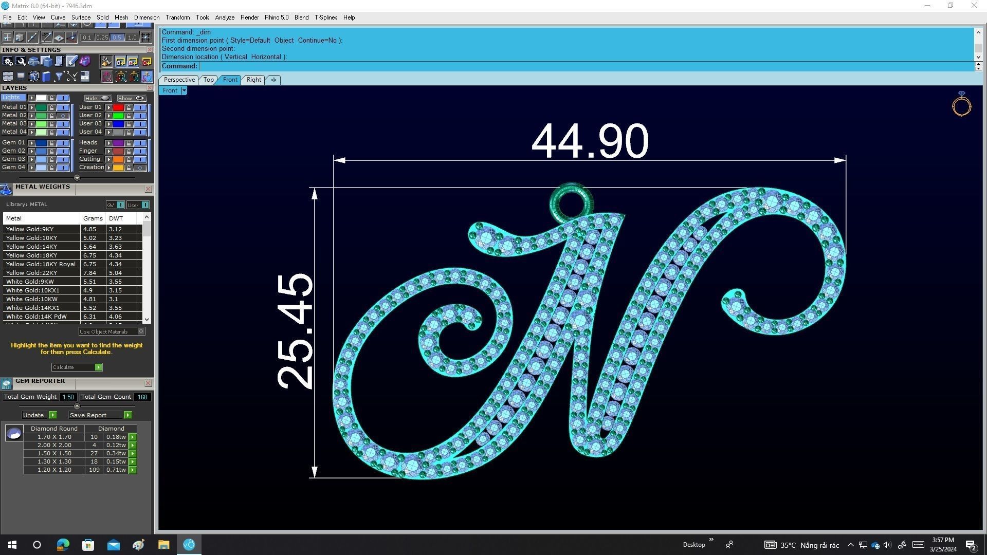 7946 italy diamond N letter pendant 3D print model_6