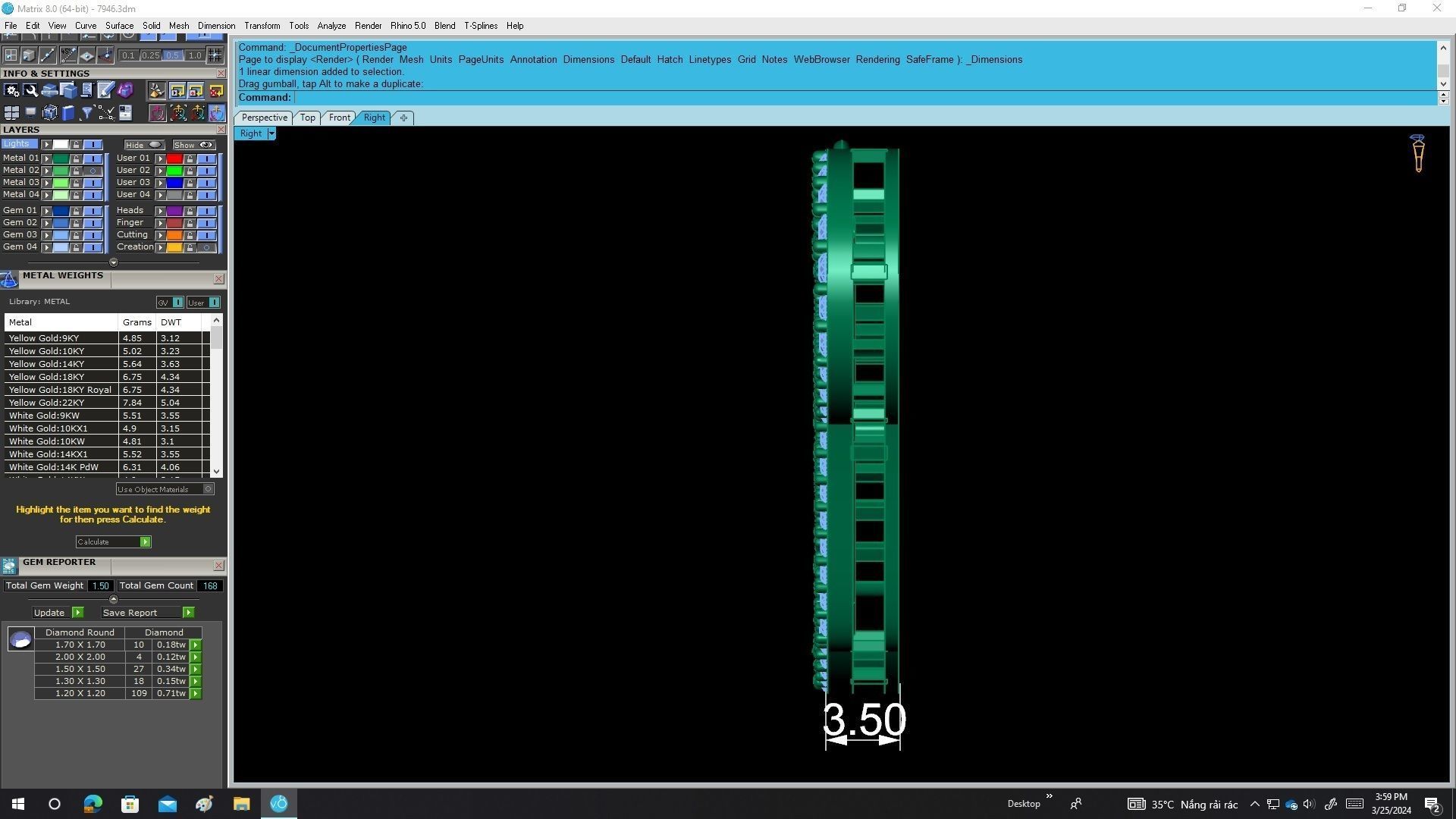 7946 italy diamond N letter pendant 3D print model_7