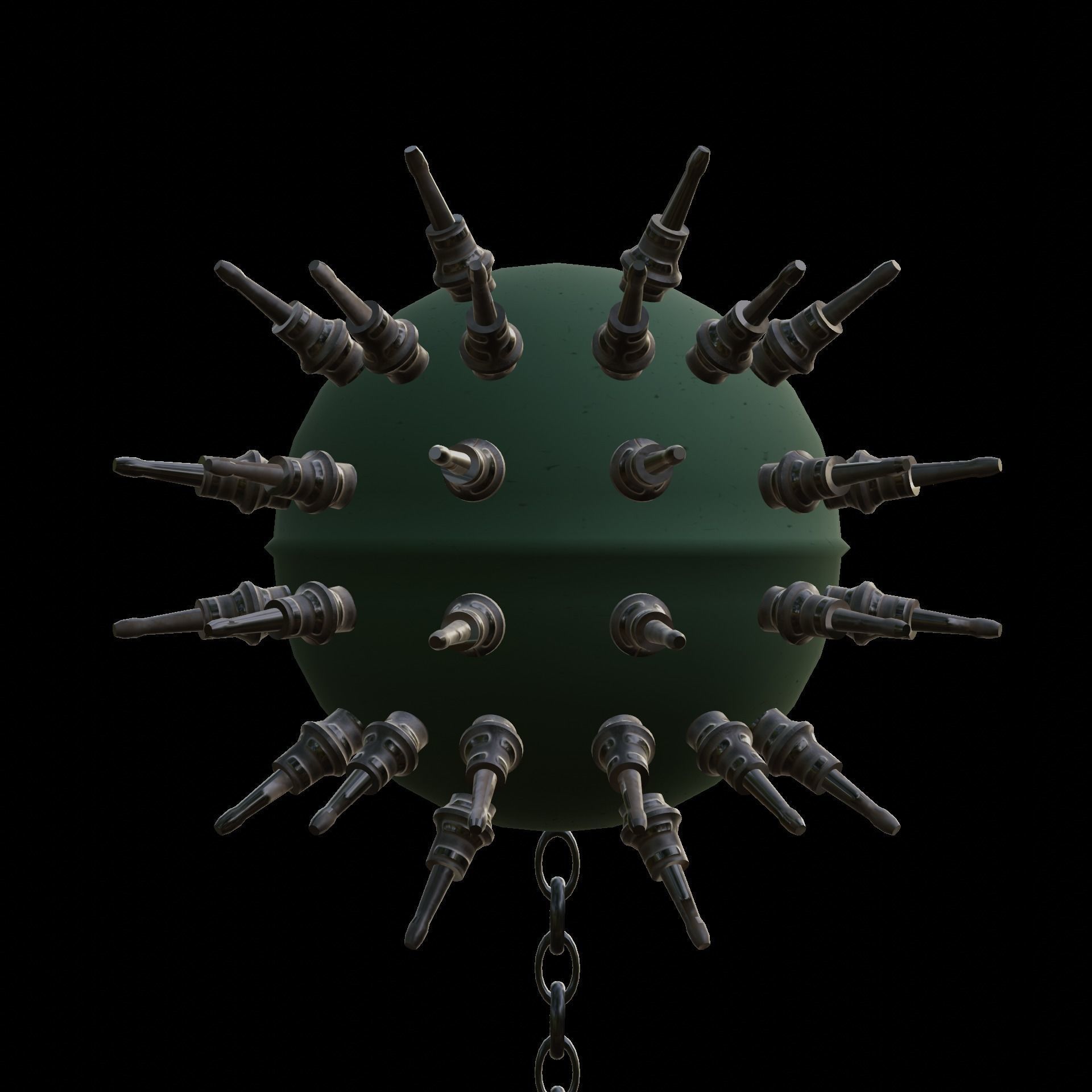 Sea Mines Cyraxz Technology Anti Invasion Extreme Explosive Low-poly 3D model_8