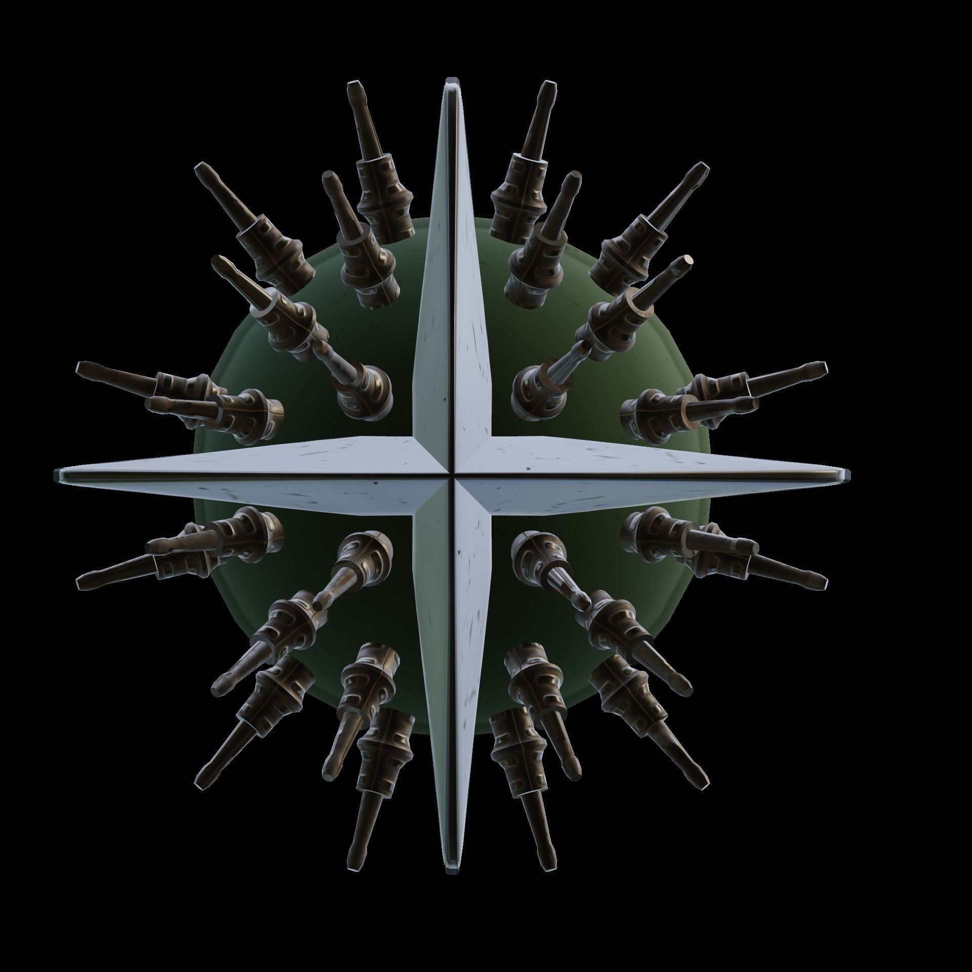 Sea Mines Cyraxz Technology Anti Invasion Extreme Explosive Low-poly 3D model_9