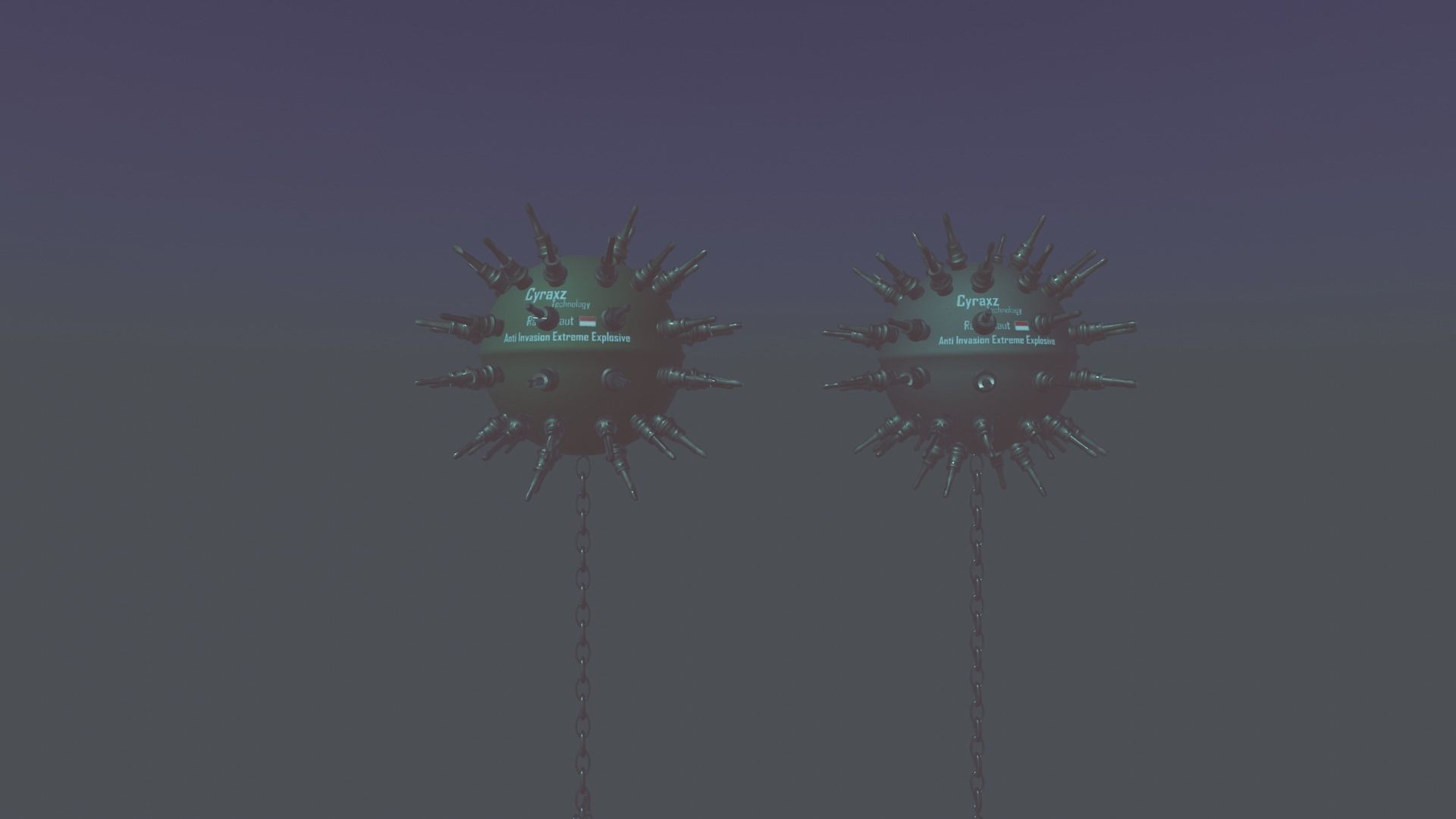 Sea Mines Cyraxz Technology Anti Invasion Extreme Explosive Low-poly 3D model_11