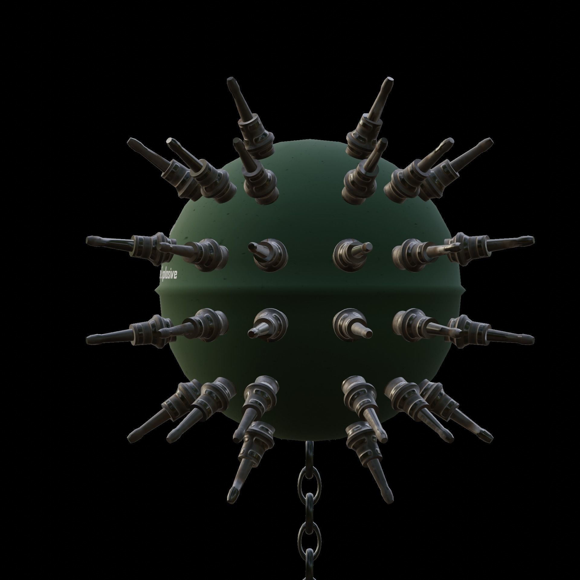 Sea Mines Cyraxz Technology Anti Invasion Extreme Explosive Low-poly 3D model_5