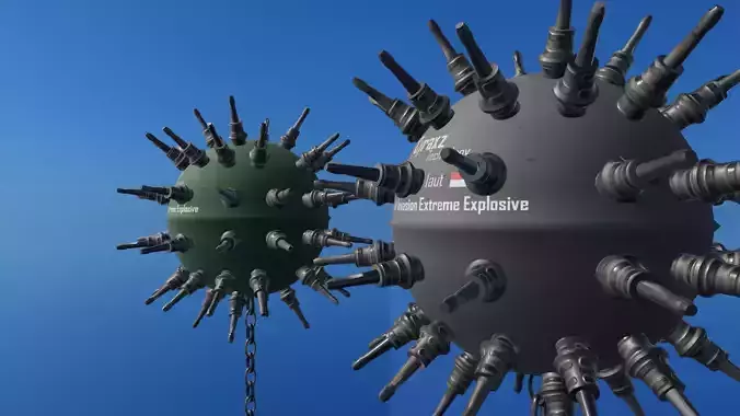 Sea Mines Cyraxz Technology Anti Invasion Extreme Explosive Low-poly 3D model Sea Mines Cyraxz Technology Anti Invasion Extreme Explosive Low-poly 3D model