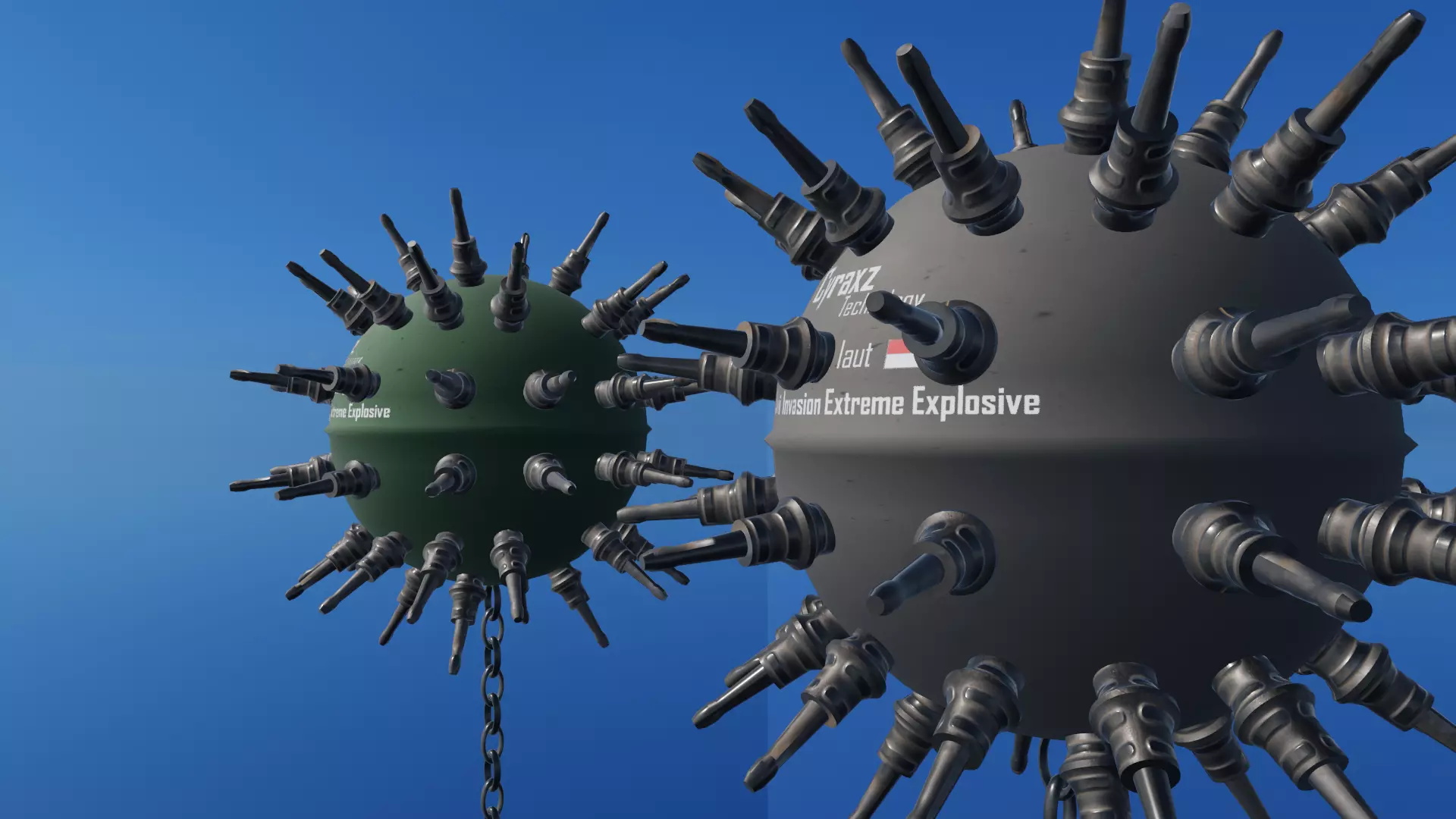 Sea Mines Cyraxz Technology Anti Invasion Extreme Explosive Low-poly 3D model_0