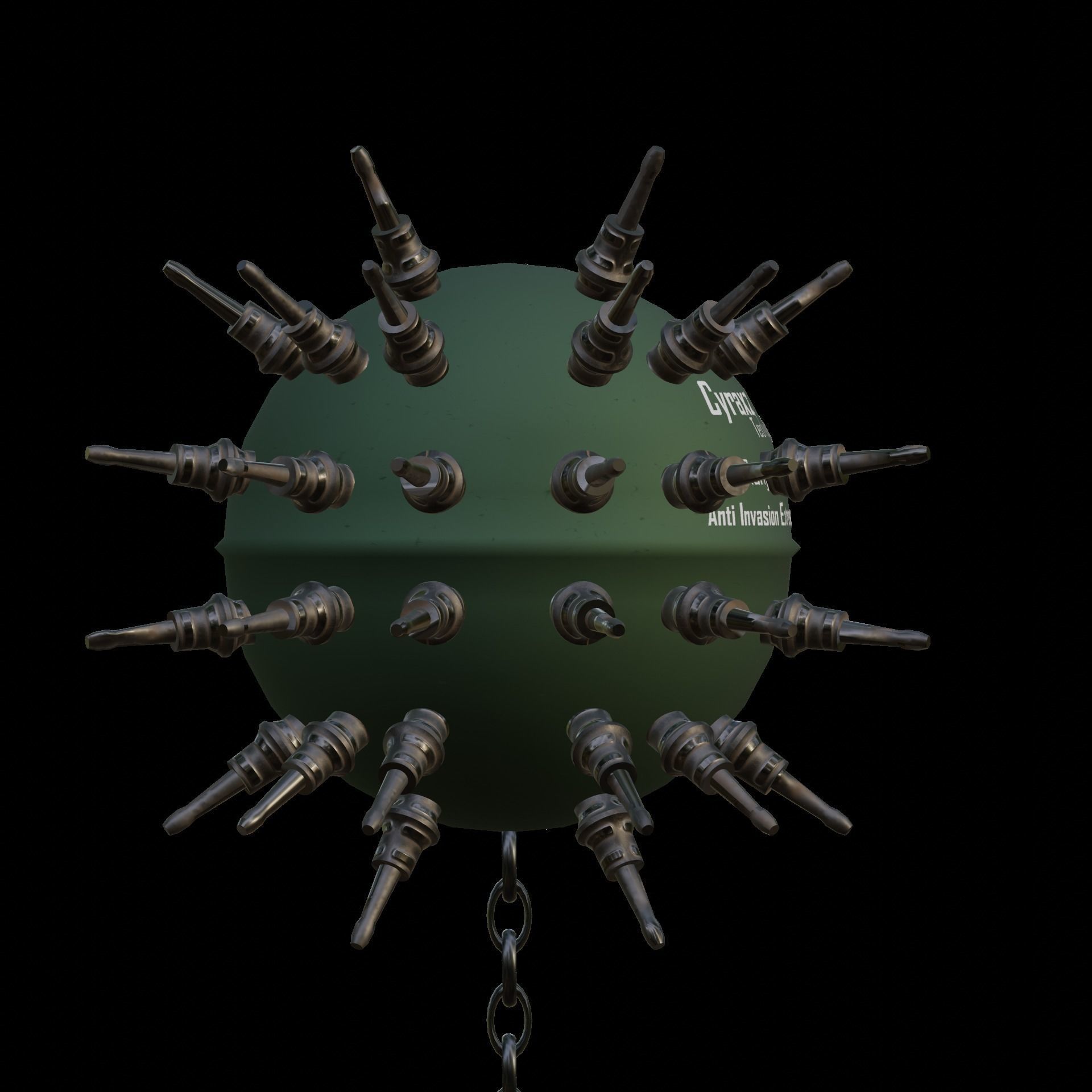 Sea Mines Cyraxz Technology Anti Invasion Extreme Explosive Low-poly 3D model_6