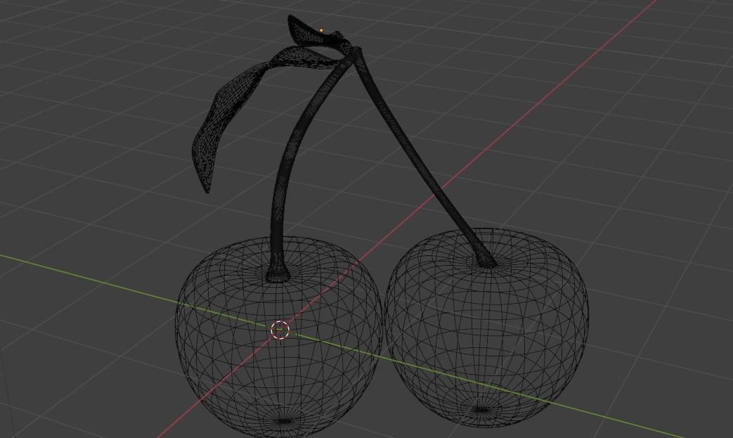 Cherry Low-poly 3D model_8