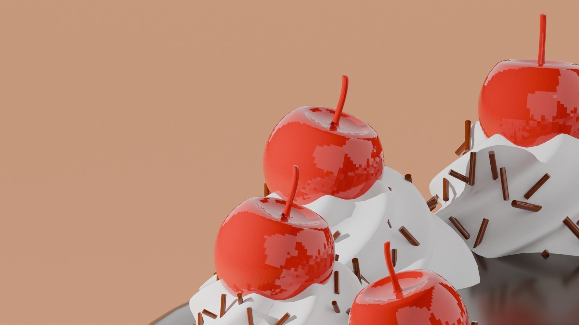 Cherry Low-poly 3D model_5