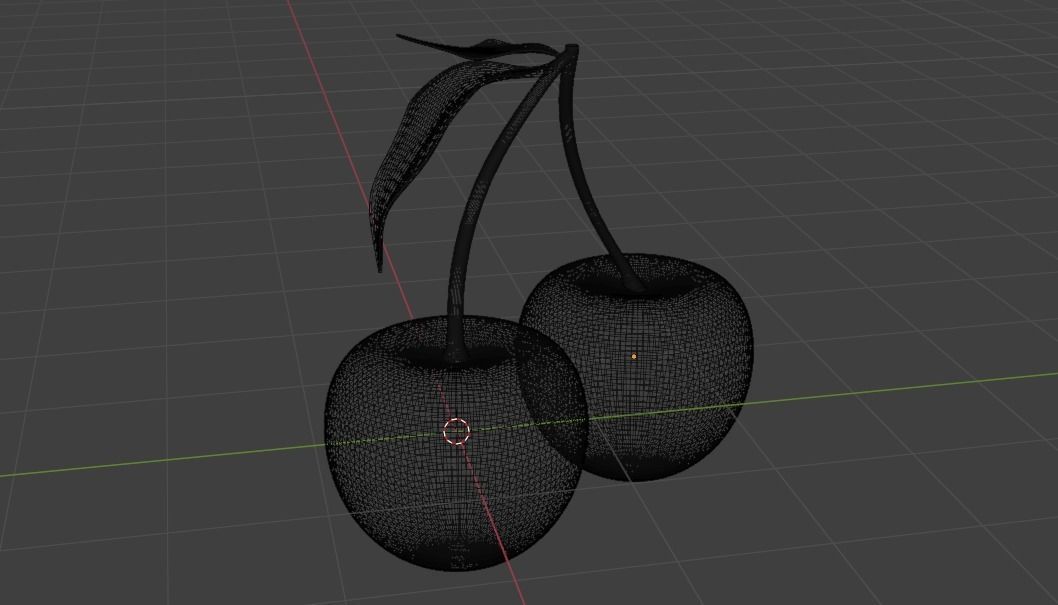 Cherry Low-poly 3D model_10