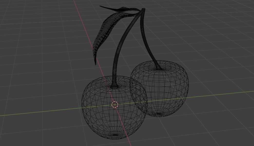 Cherry Low-poly 3D model_9