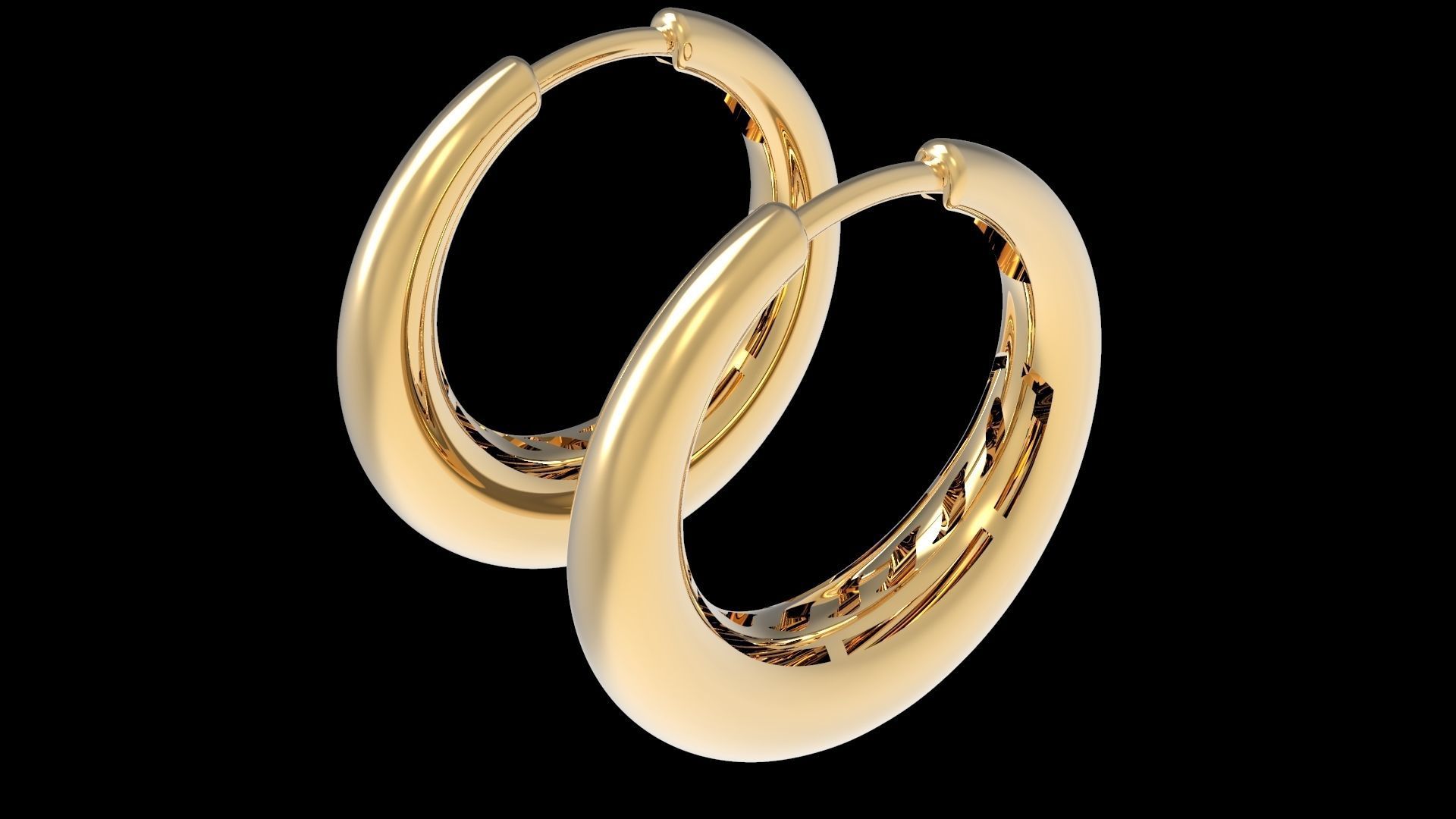Banana Hoop Earring 3D print model_3