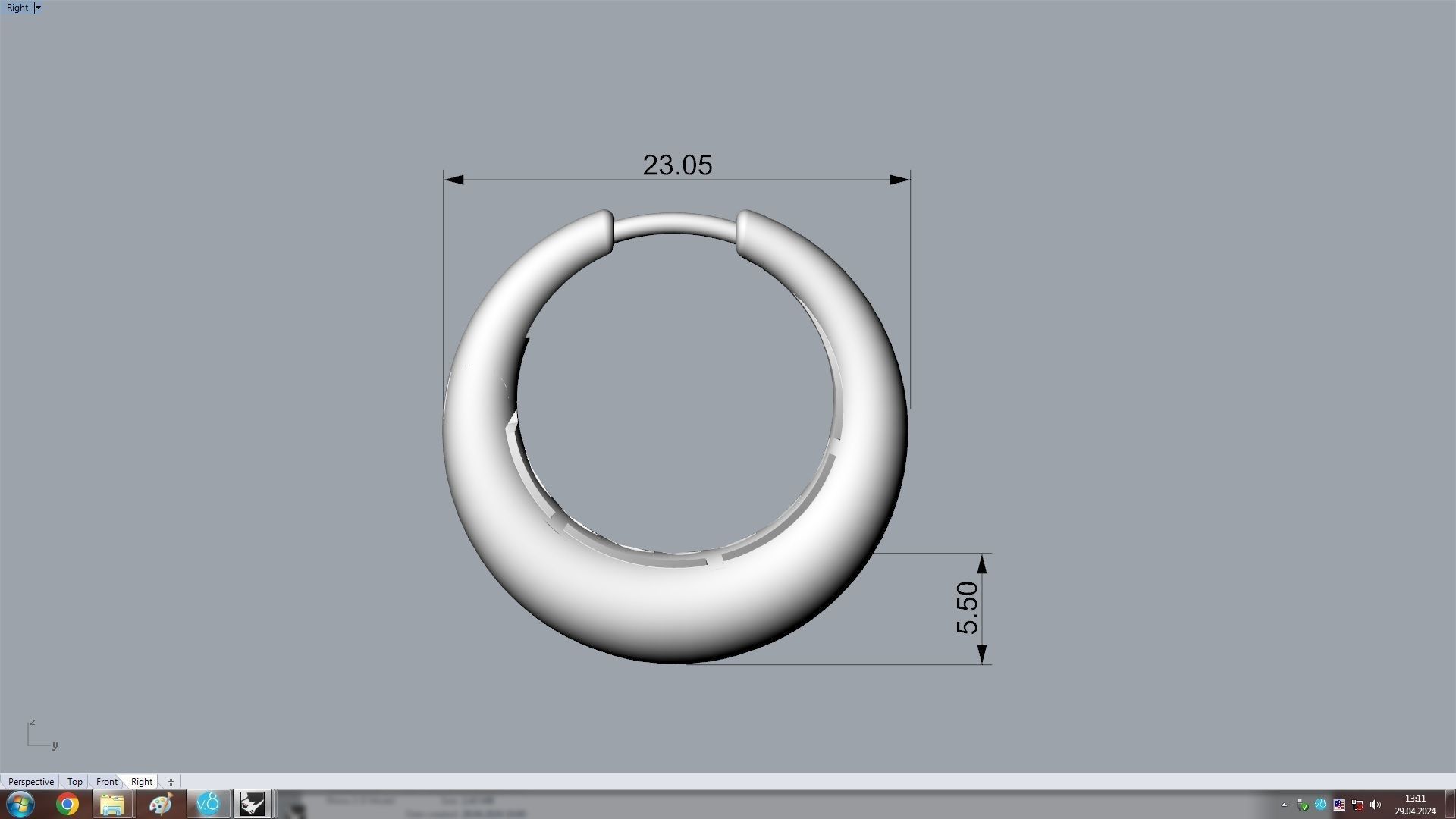 Banana Hoop Earring 3D print model_6