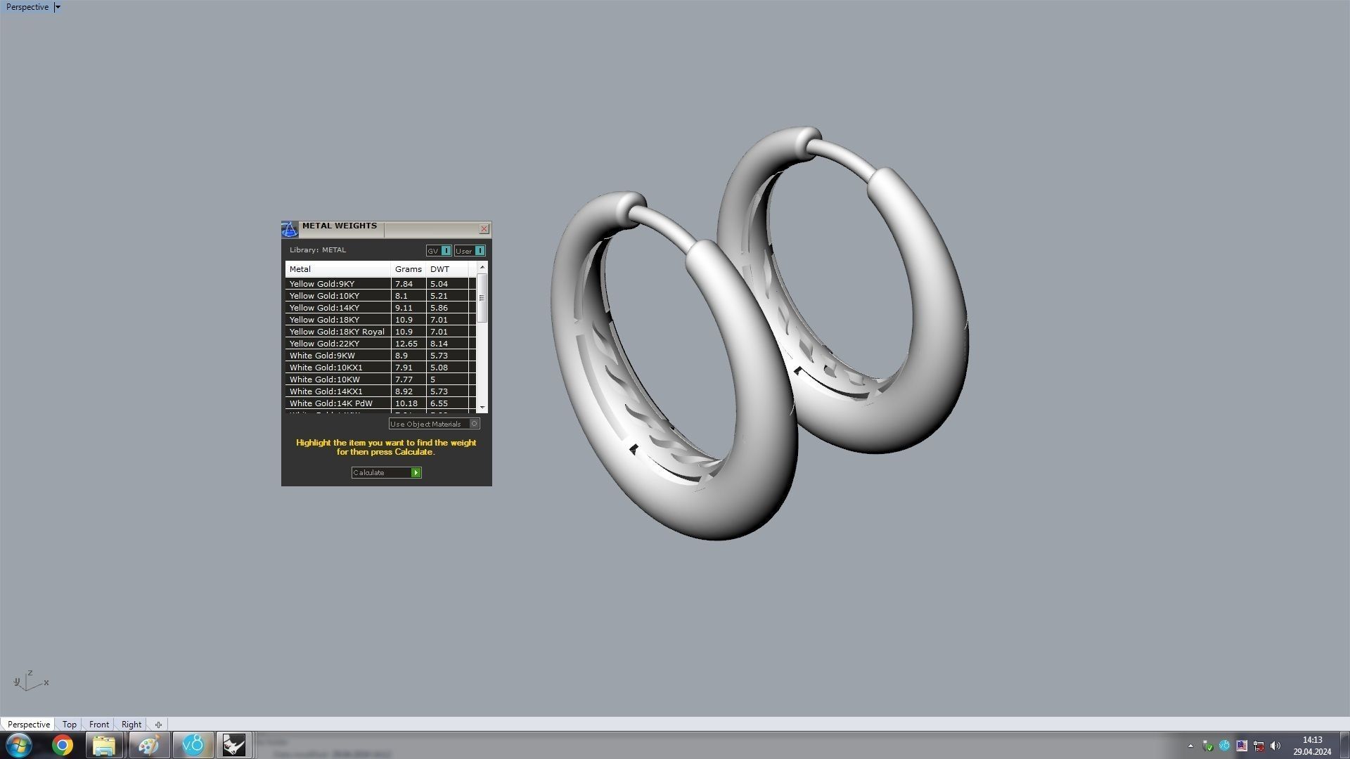 Banana Hoop Earring 3D print model_8
